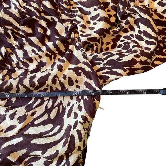 A.L.C. Marcie Silk Ruched Long Sleeve Mini Dress Size 6 752J - Picture 10 of 15